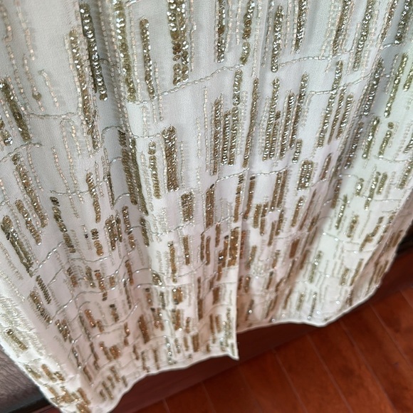 Mac Duggal ABSTRACT BEADED SLEEVELESS MIDI SHEATH DRESS size 16 NEW - Picture 15 of 16